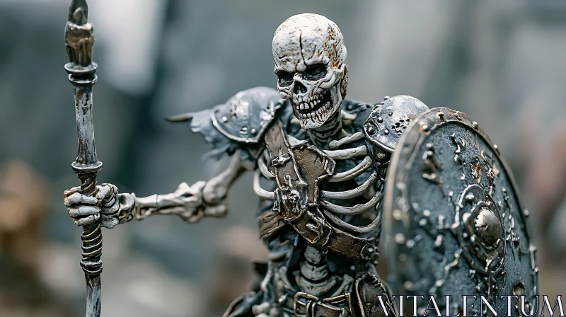 Skeletal Knight with Spear and Shield
