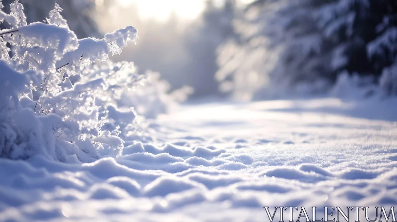 Snowy Winter Wonderland Landscape Scene