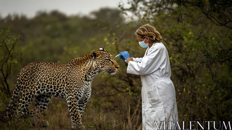 Wild Leopard Receives Medical Care