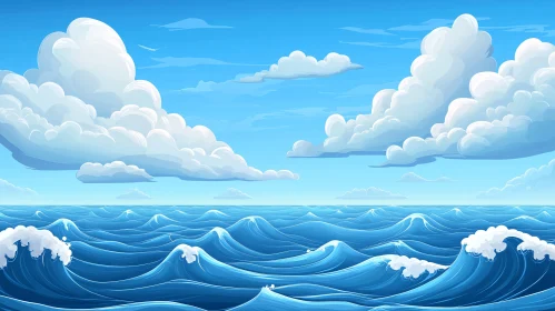 Peaceful Seascape with Gentle Waves