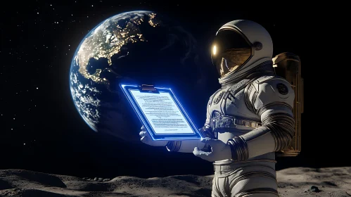 Lunar Astronaut with Digital Checklist