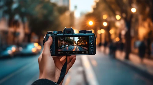 Urban Photography: Camera Displaying City Street