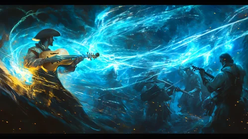 Blue Energy Musicians Art