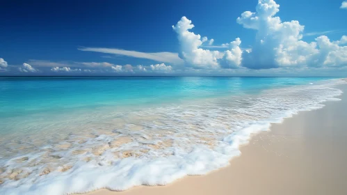 Seascape with Turquoise Water and White Sand