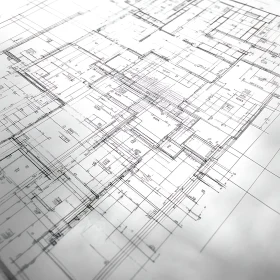 Detailed Building Floor Plan Blueprint