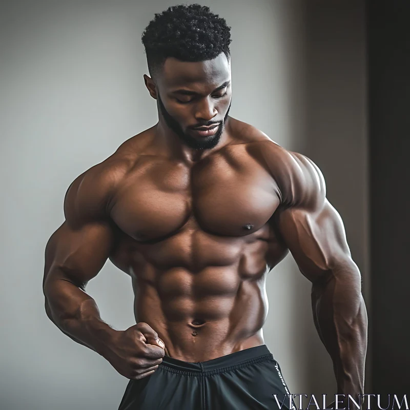 Muscular Man Portrait: Strength and Definition