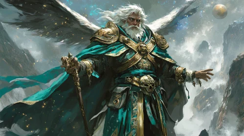 Majestic Angelic Warrior Illustration