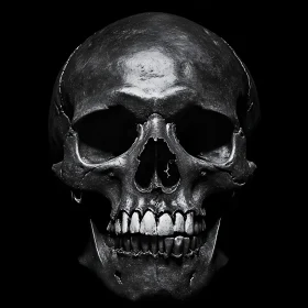 Anatomical Skull Study in Grayscale