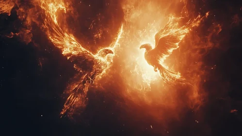 Phoenixes in Nebula of Fire