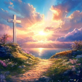 Sunset Cross Landscape