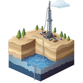 Isometric View of Drilling Process