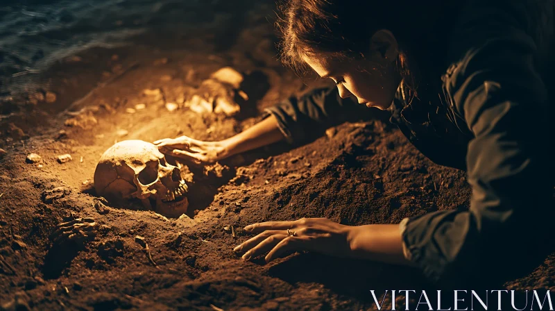 Woman and Skull: An Earthly Encounter