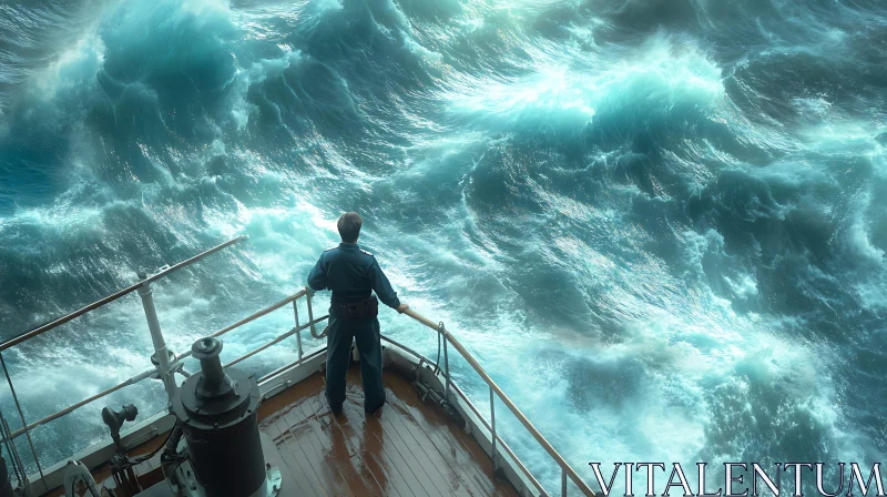 Man Stares into the Turquoise Sea