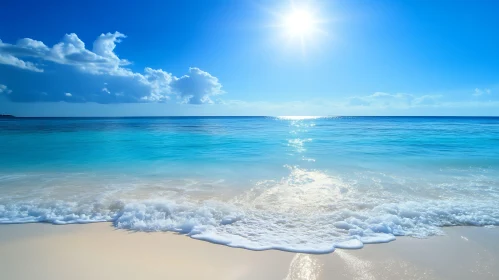 Tranquil Beach Scene with Azure Water