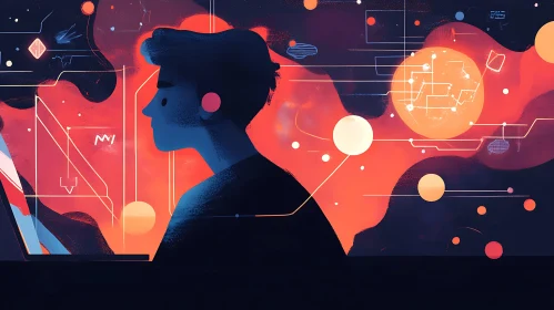 Modern Data Science Abstract Illustration