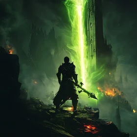 Mystical Warrior in a Dark Fantasy World