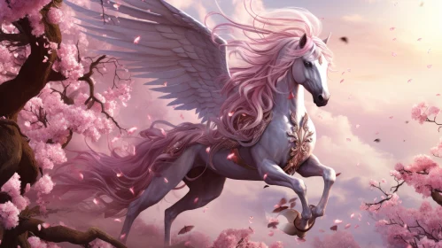 Enchanting Pink Horse in Bloom - Unicorns, Anime Aesthetic and Fairy Tales