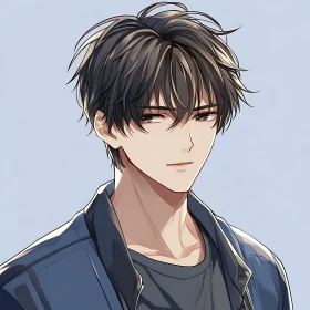 Serene Male Anime Portrait