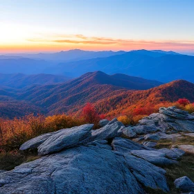 Autumnal Mountain Vista at Twilight