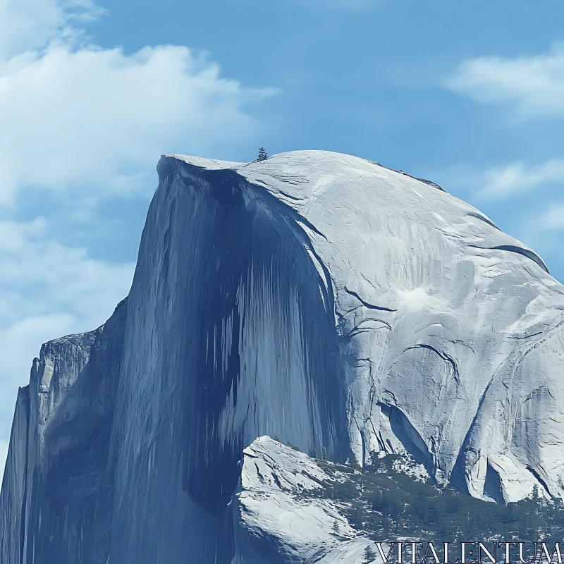 AI ART Mountain Peak Under Blue Sky