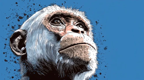 Thoughtful Monkey Art Portrait