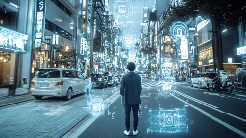 Urban Future with Digital Overlay
