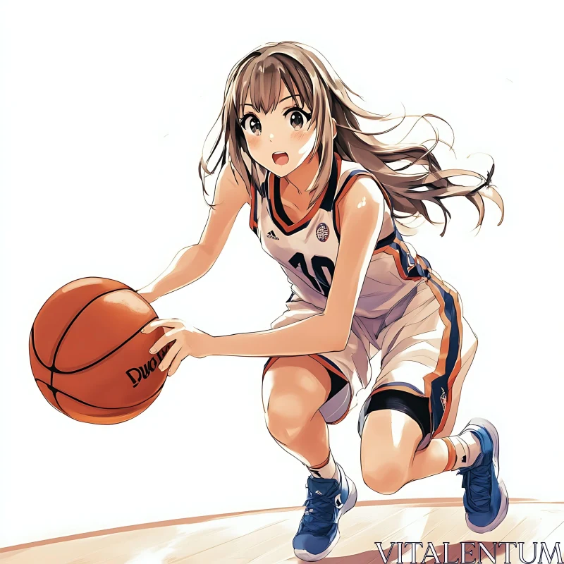 Anime Basketball Player in Action AI Image