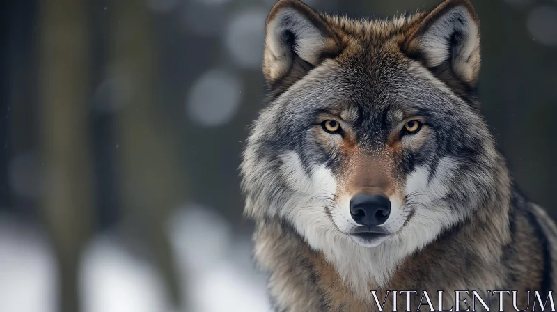 AI ART Wolf's Gaze: A Portrait of Wilderness