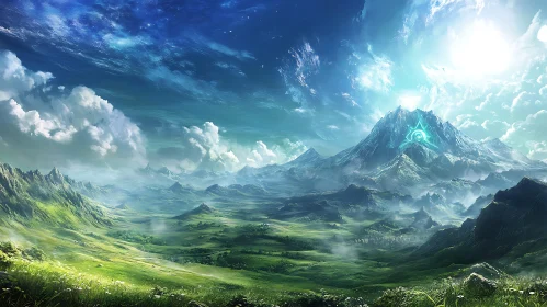 Green Valley and Mountain Peak Scenery