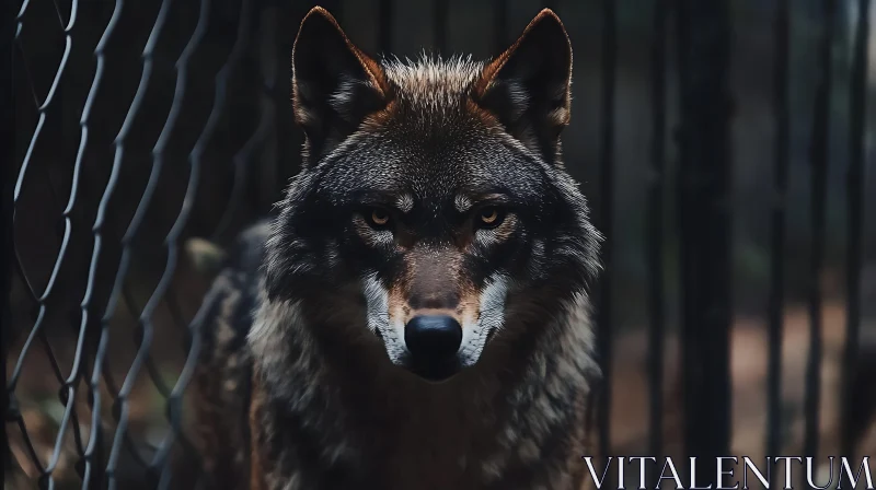 Captivating Wolf Stare - Wildlife Photography AI Image