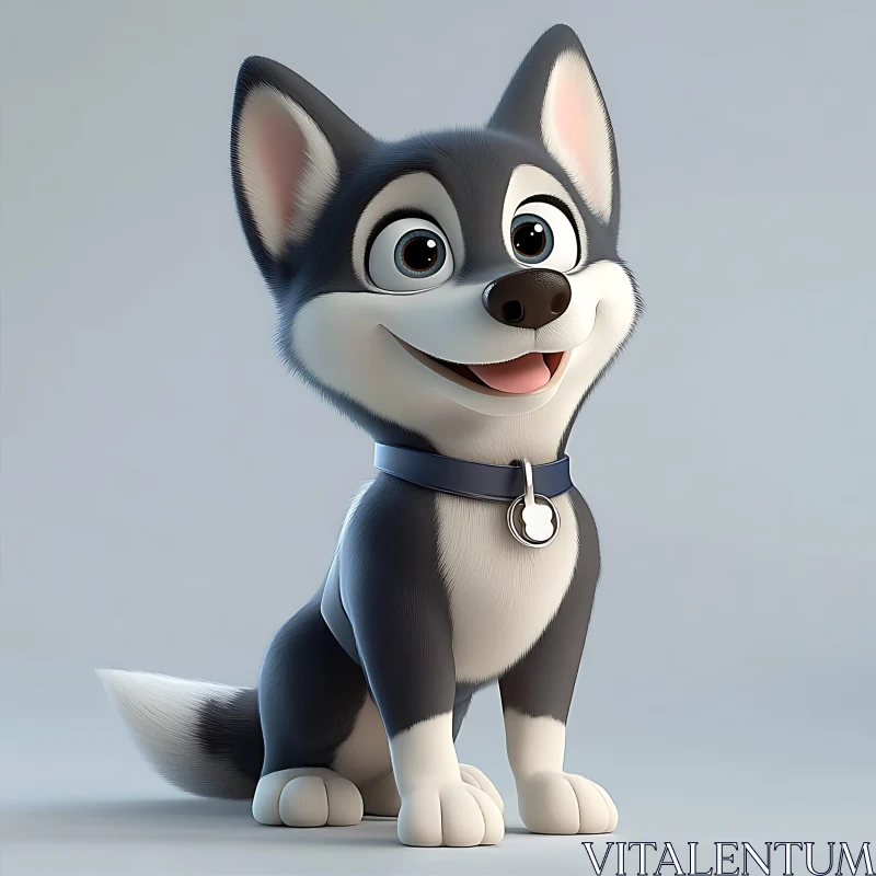 Charming Cartoon Puppy AI Image