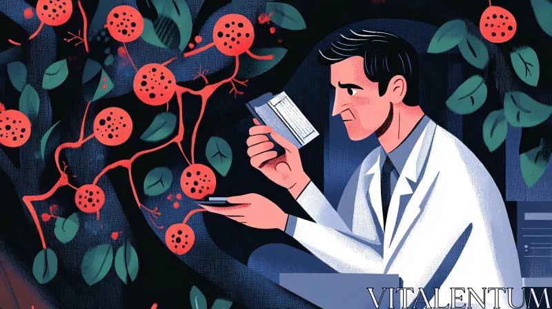 Lab Research on Berry Plant by Scientist AI Image