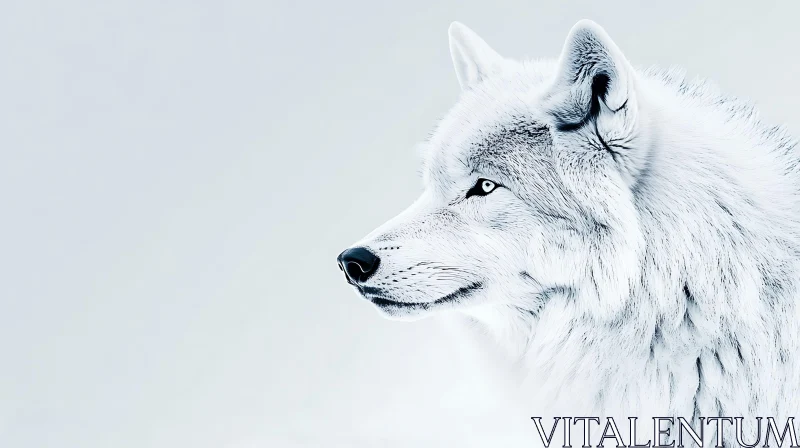 AI ART Arctic Wolf Profile Close-Up