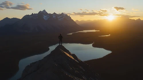 Silhouette at Mountain Summit