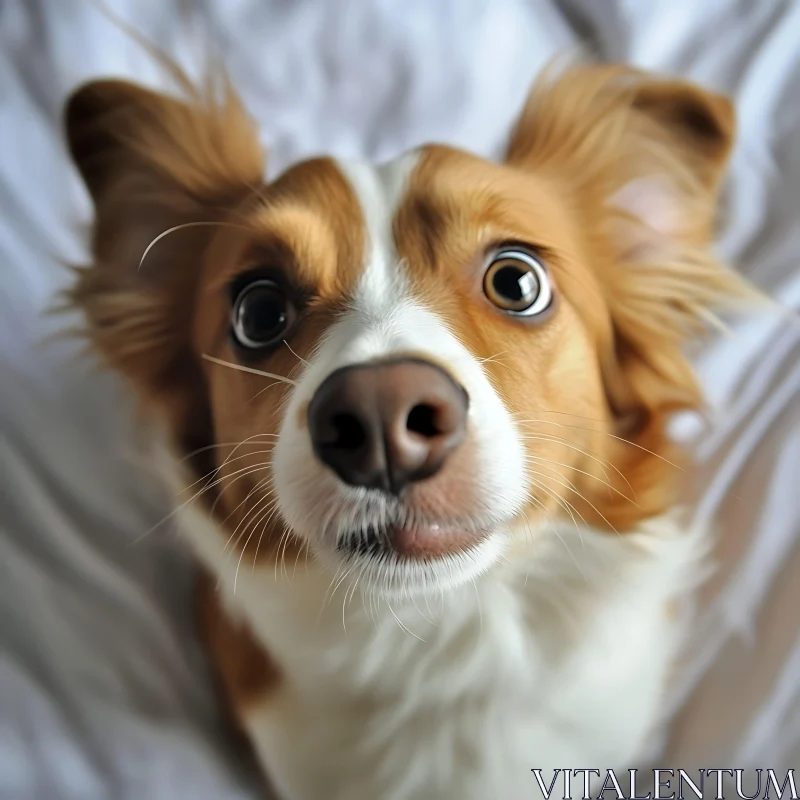 Close-Up of a Dog's Curious Expression AI Image