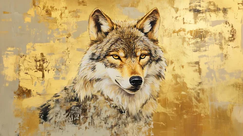 Golden Wolf Art