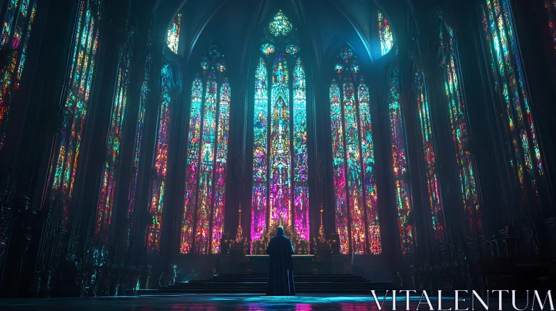 AI ART Illuminated Cathedral: A Spiritual Journey