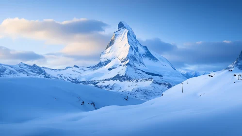 Alpine Mountain Under Blue Sky