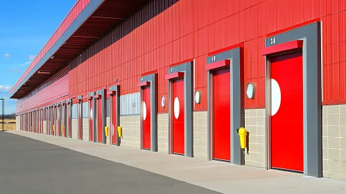 Contemporary Storage Facility with Red Facade