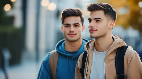 Two Young Men in Urban Setting