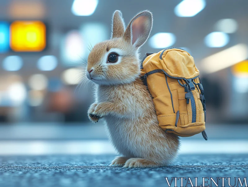 Rabbit with Backpack AI Image