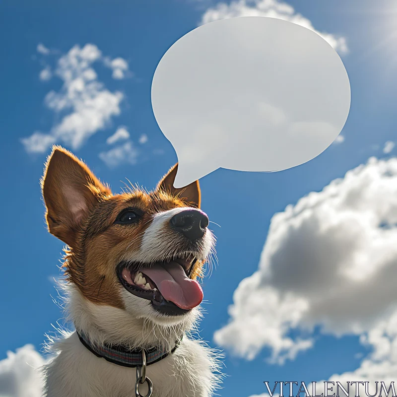 AI ART Happy Dog with Speech Bubble