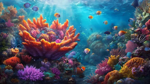 Colorful Underwater Coral Reef with Fish