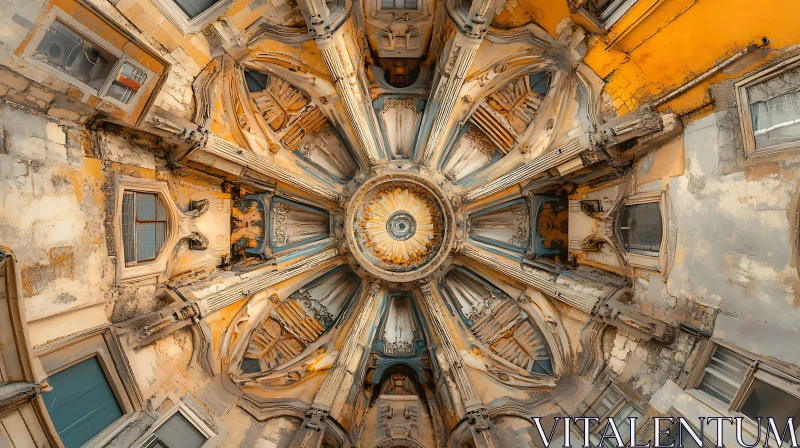 Symmetrical Vintage Ceiling Architecture AI Image