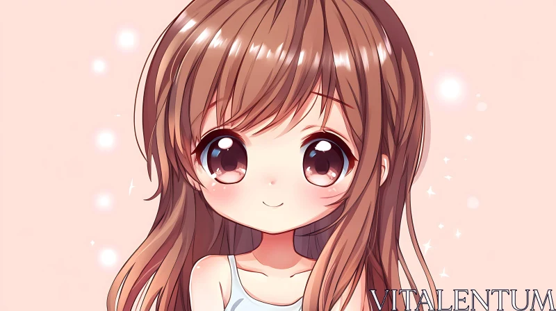 Charming Anime Girl Portrait AI Image