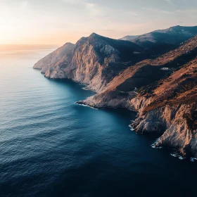 Seascape of Mountains and Ocean