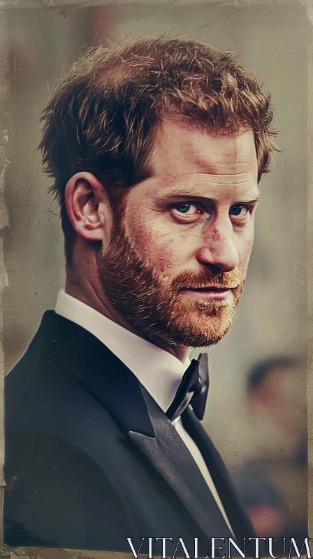 Formal Portrait of Prince Harry AI Image