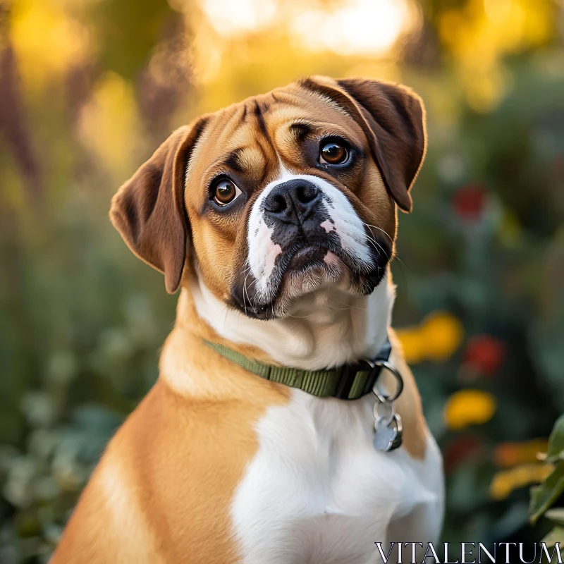 Charming Canine Portrait in Natural Setting AI Image