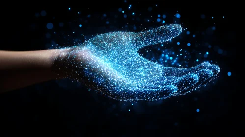Glowing Particle Hand Abstract