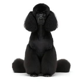 Gracefully Groomed Black Poodle